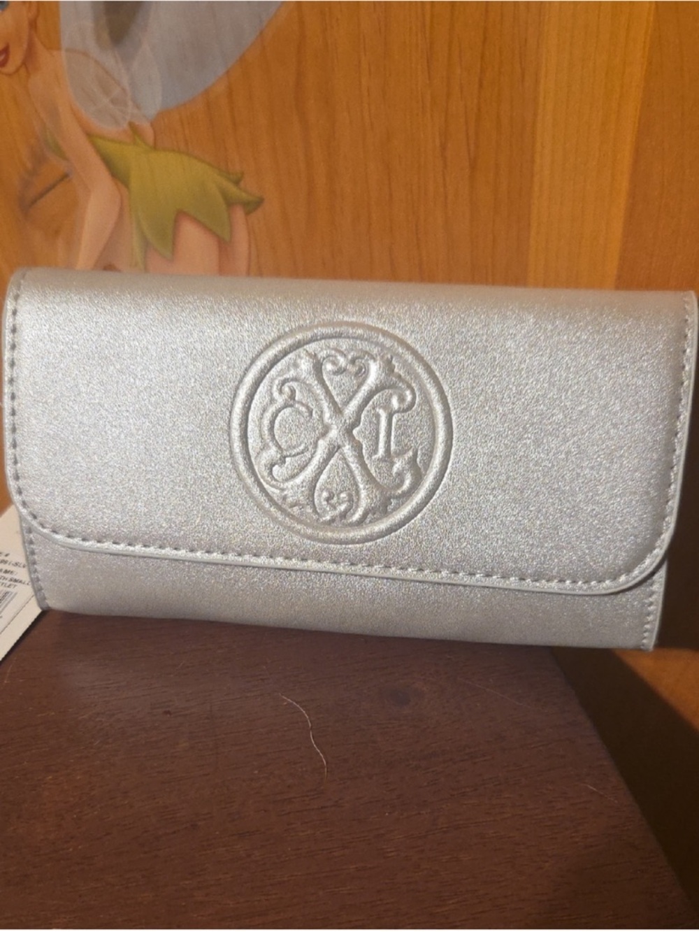 Christian Lacroix Metallic Silver Logo Wallet Clutch
